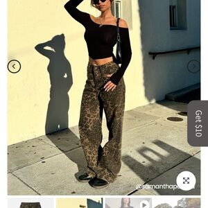 Cheetah print jeans, elfric Eden brand. So so cute but too baggy for my liking!!